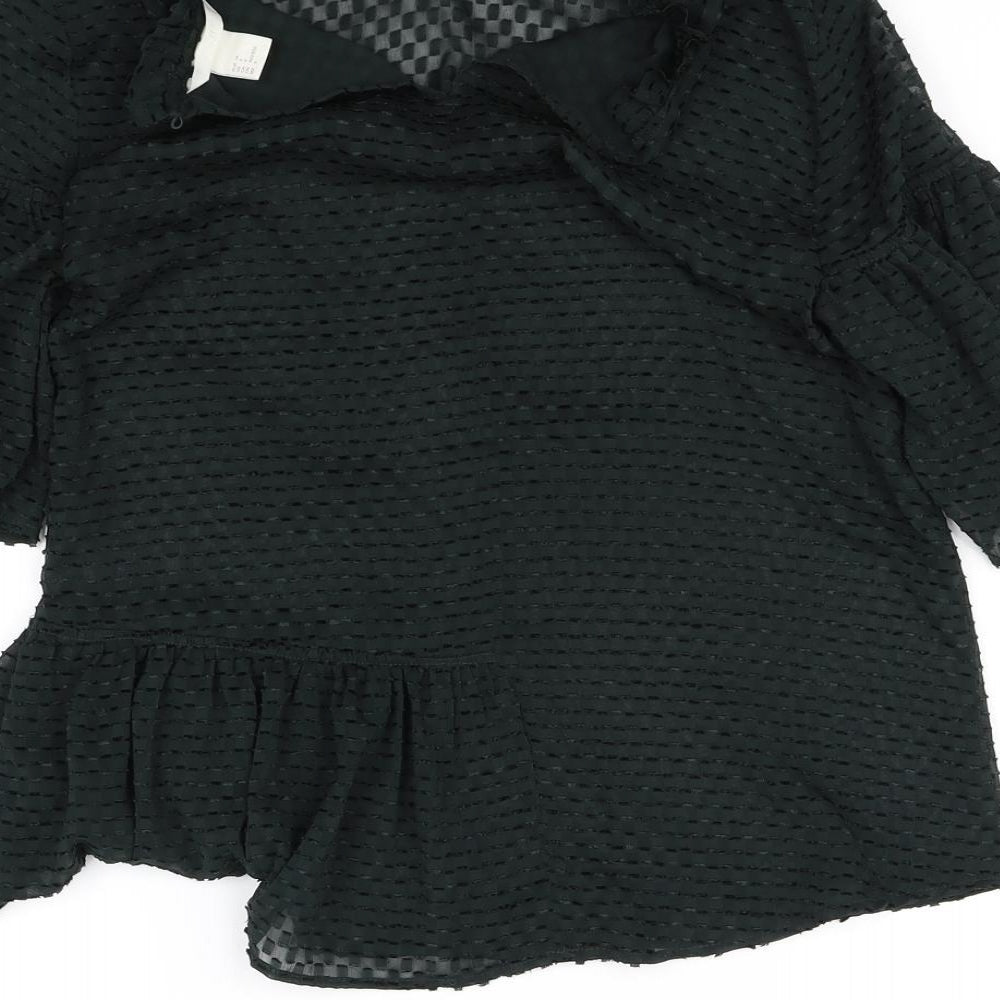 H&M Womens Black   Basic Blouse Size 6