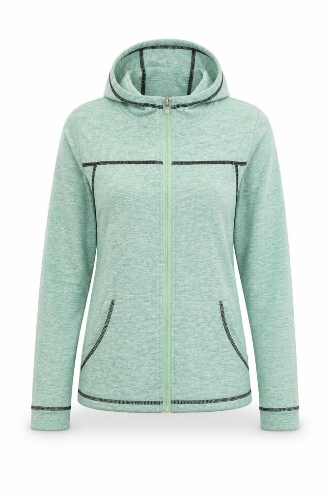 Front view of Preworn women’s green jacket, size M