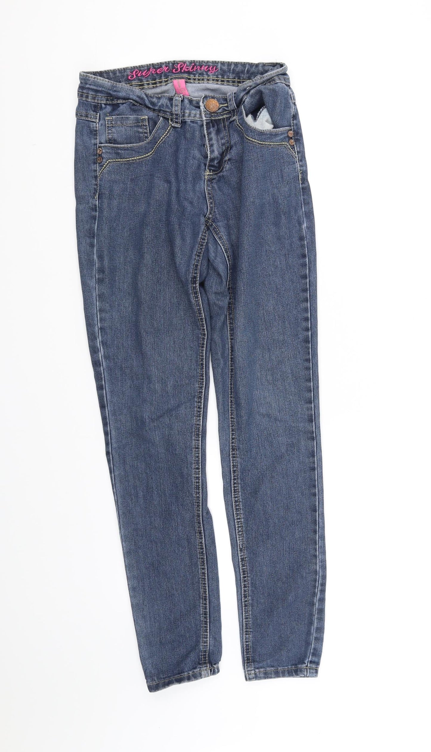deniem co Womens Blue   Trousers  Size 8 L30 in