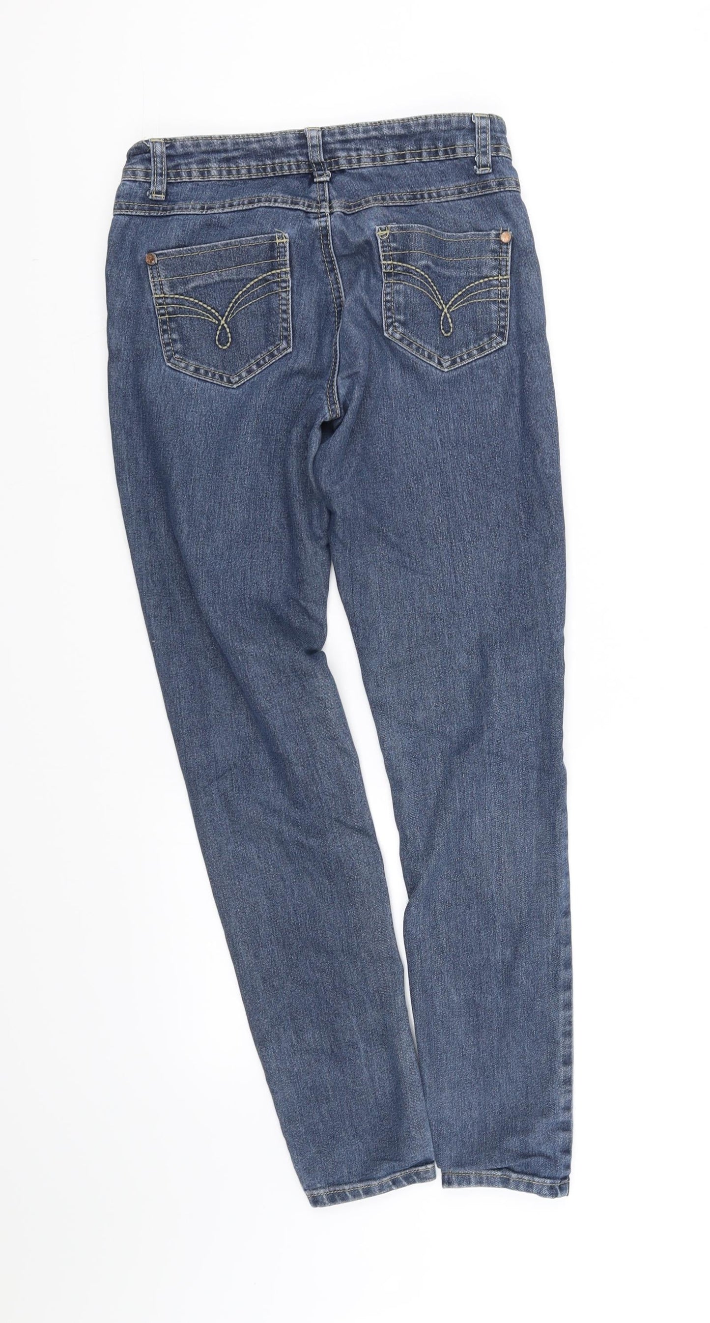 deniem co Womens Blue   Trousers  Size 8 L30 in