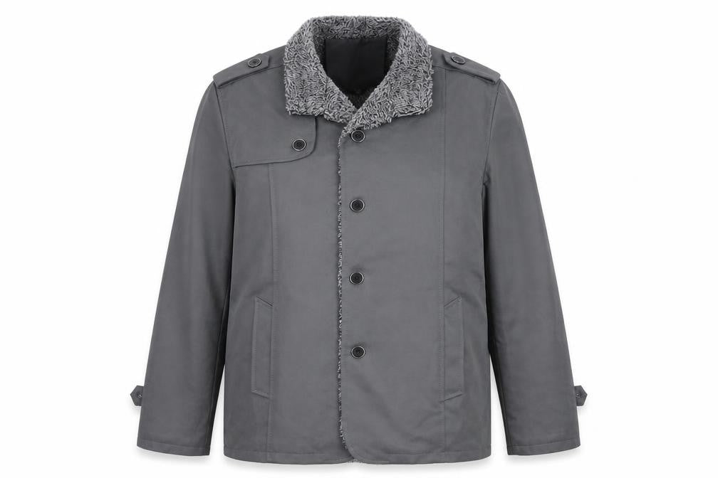 Front view of Preworn women’s grey jacket, size L