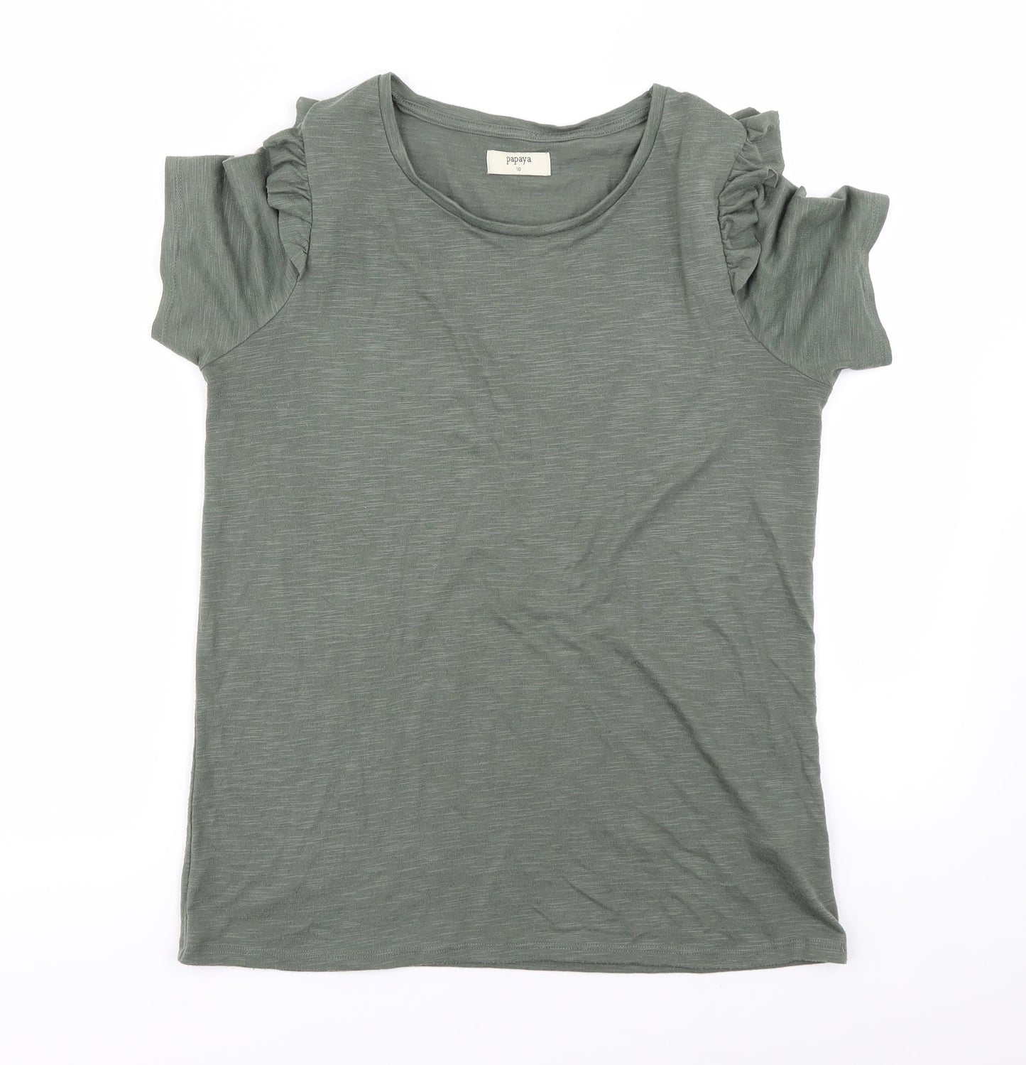 Papaya Womens Green   Basic T-Shirt Size 10