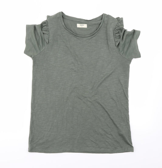 Papaya Womens Green   Basic T-Shirt Size 10