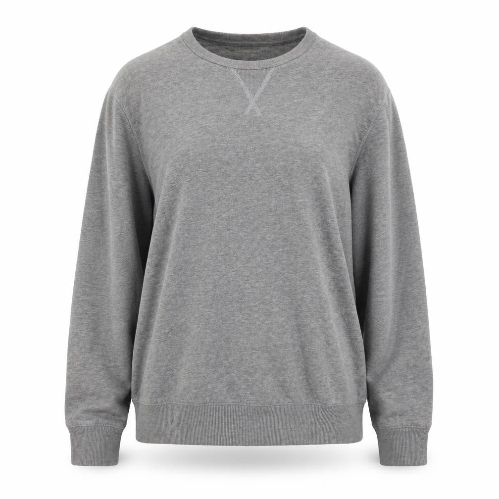 Front view of Preworn women’s grey jumper, size L