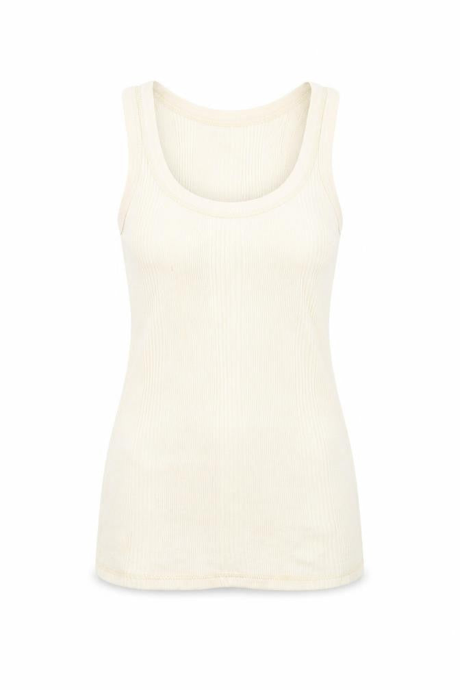 Front view of Preworn women’s yellow basic t-shirt, size UK 10