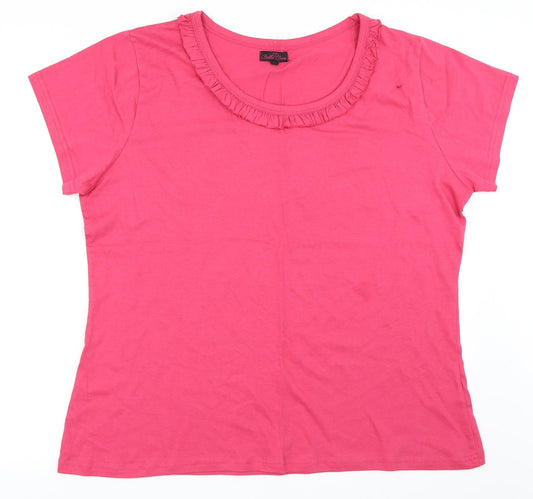 Bella Beau Womens Pink   Basic T-Shirt Size L