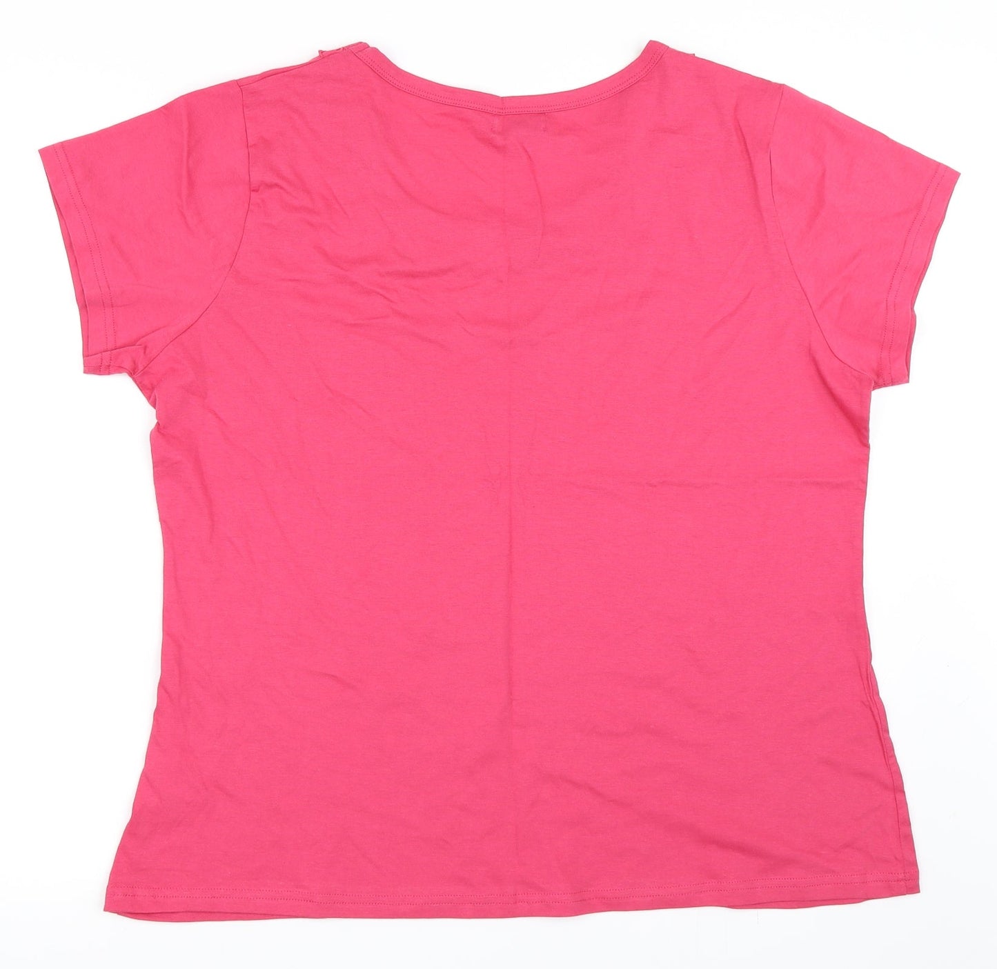 Bella Beau Womens Pink   Basic T-Shirt Size L