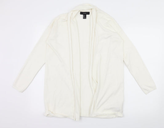 FOREVER 21 Womens Ivory  Knit Cardigan Jumper Size S