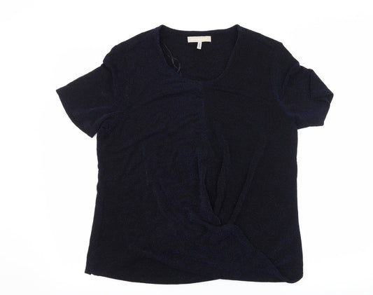 Anothology Womens Blue   Basic T-Shirt Size 16  - Blue Glitter