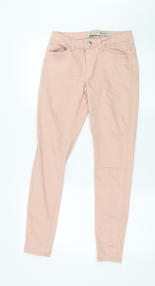 Denim & Co. Womens Pink  Denim Skinny Jeans Size 8 L27 in