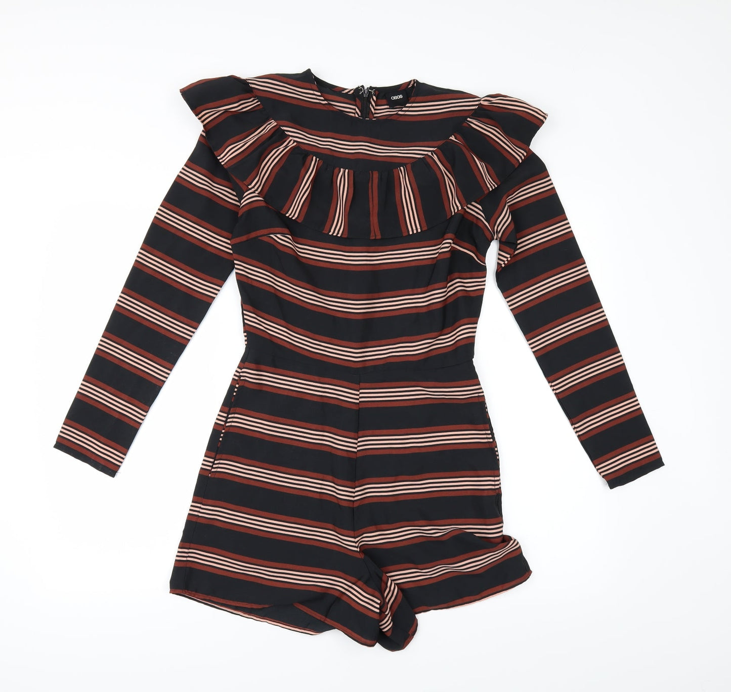 ASOS Womens Black Striped  Playsuit One-Piece Size 8