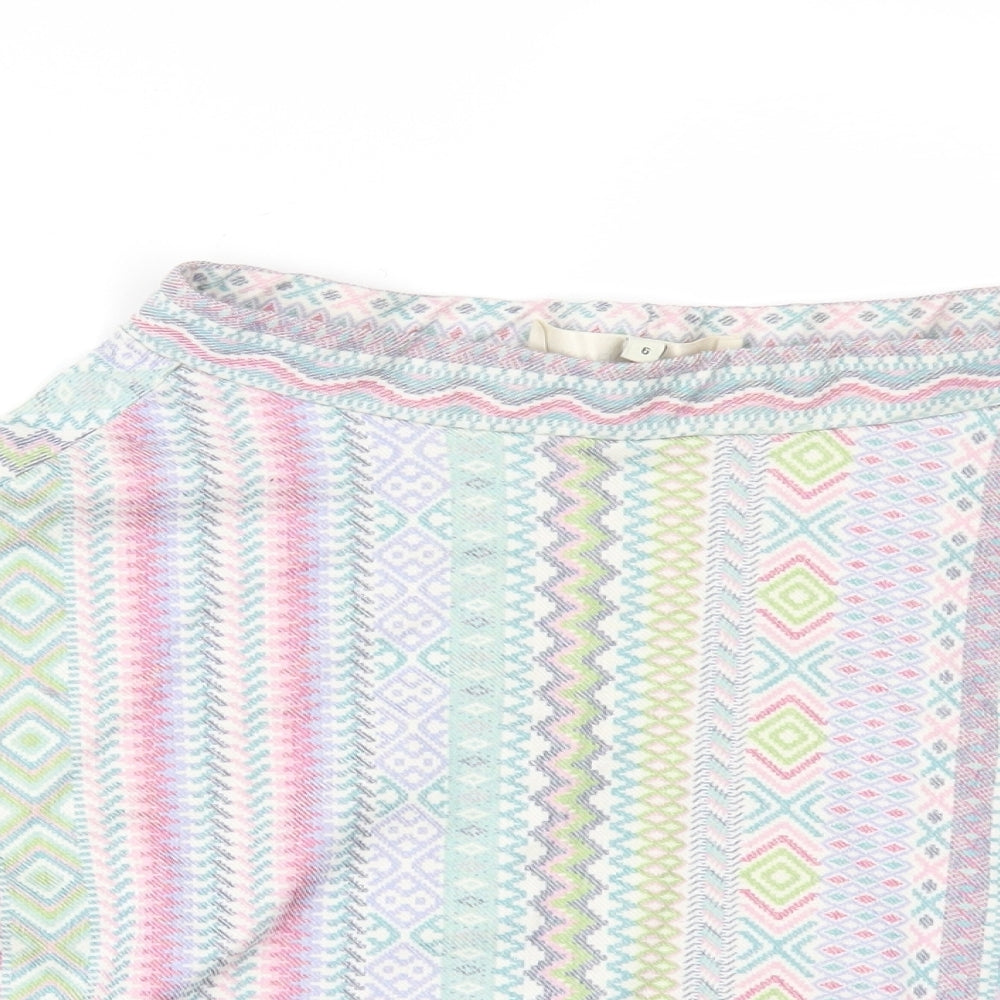 River Island Womens Multicoloured Geometric  Skater Skirt Size 6
