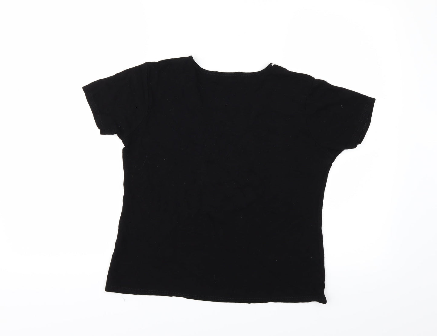 MONQUIE Womens Black   Basic T-Shirt Size 12