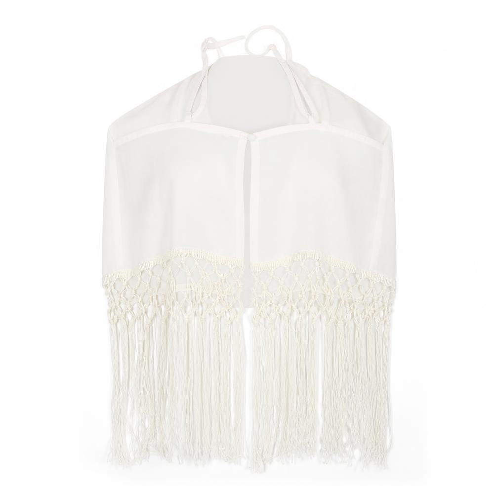 Front view of Glamorous women’s white kimono blouse, size UK 12