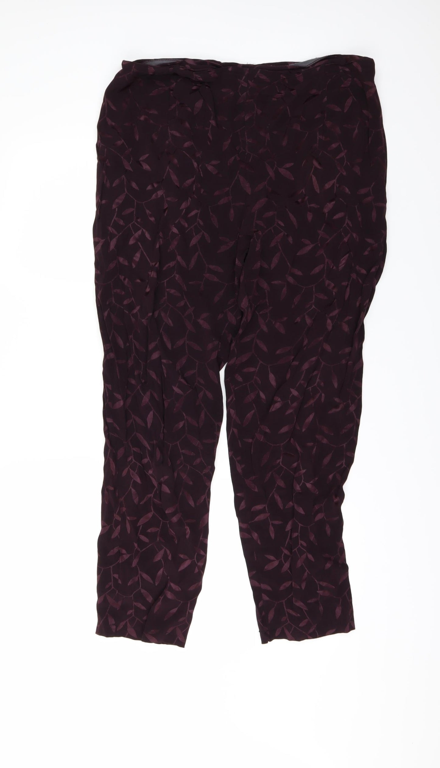 Principles Womens Red Floral  Trousers  Size 18 L29 in