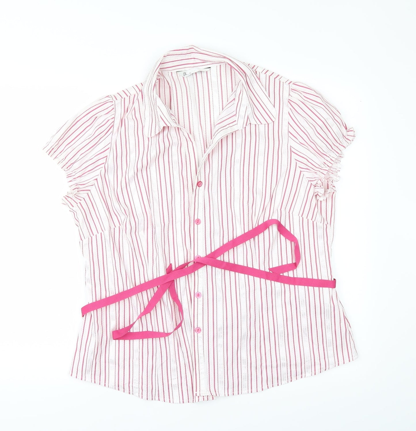 BHS Womens White Striped  Tunic Button-Up Size 20