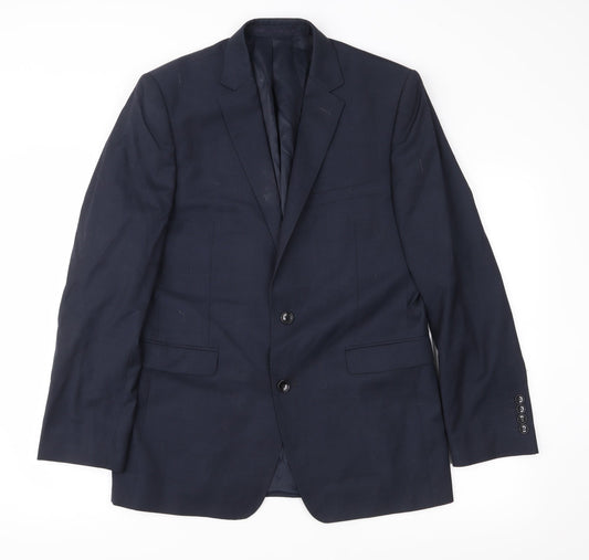 Preworn Mens Blue   Jacket Suit Jacket Size 40