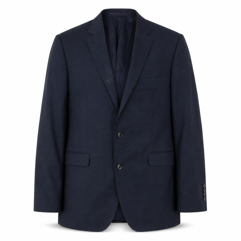 Front view of Preworn men’s blue jacket suit jacket, size 40