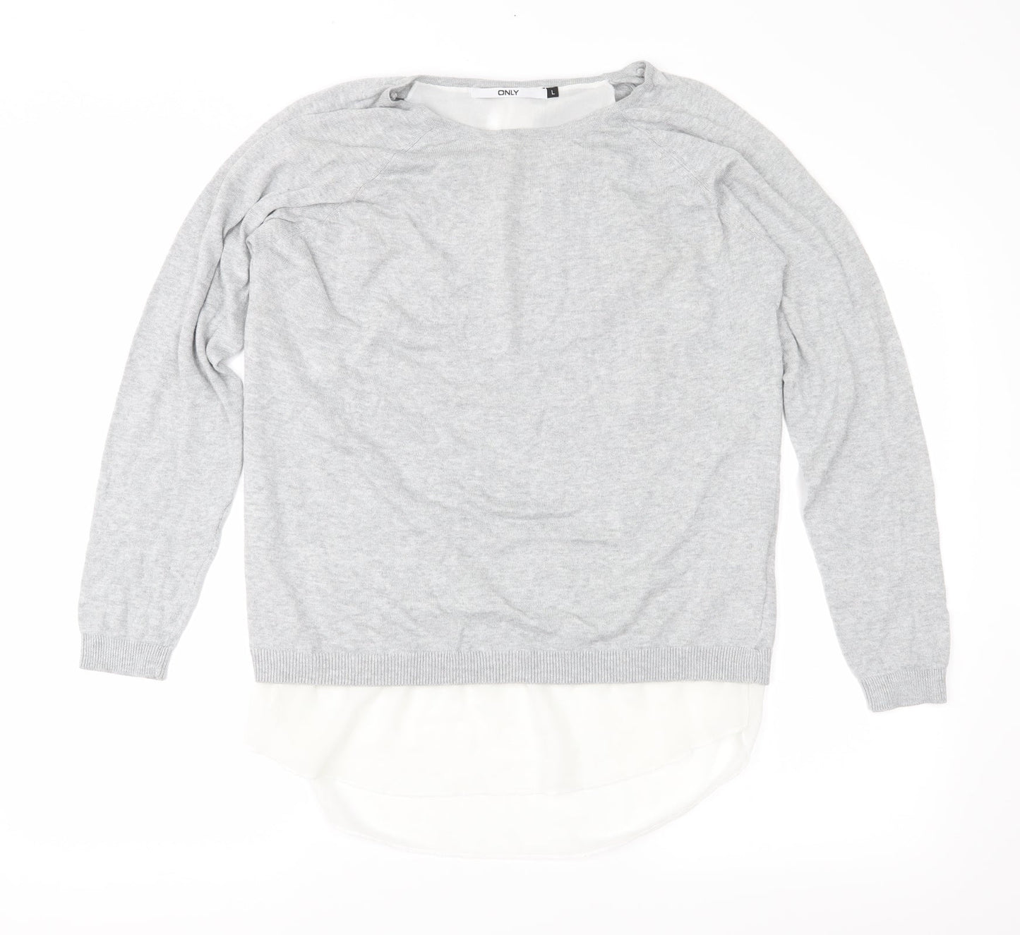 Only Womens Grey  Knit Pullover Jumper Size L