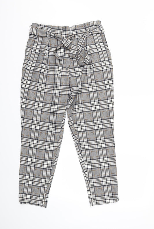 RIVER IS Womens Grey Check  Trousers  Size 10 L25 in
