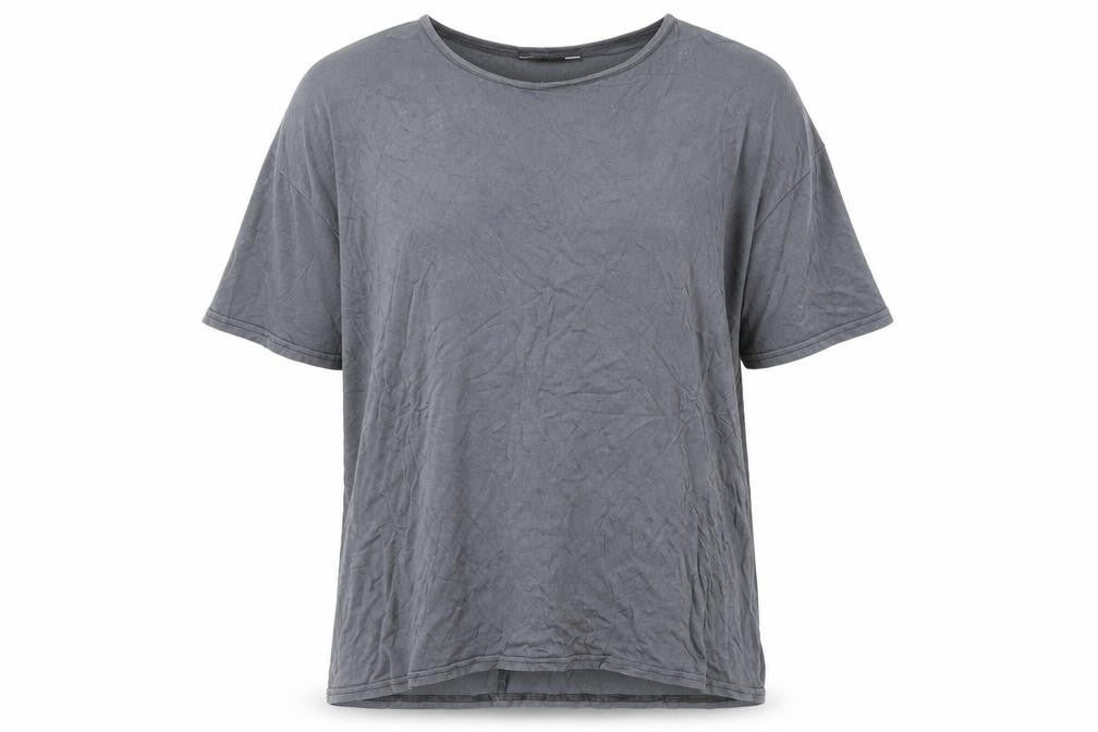 Front view of New Look women’s grey basic t-shirt, size UK 12