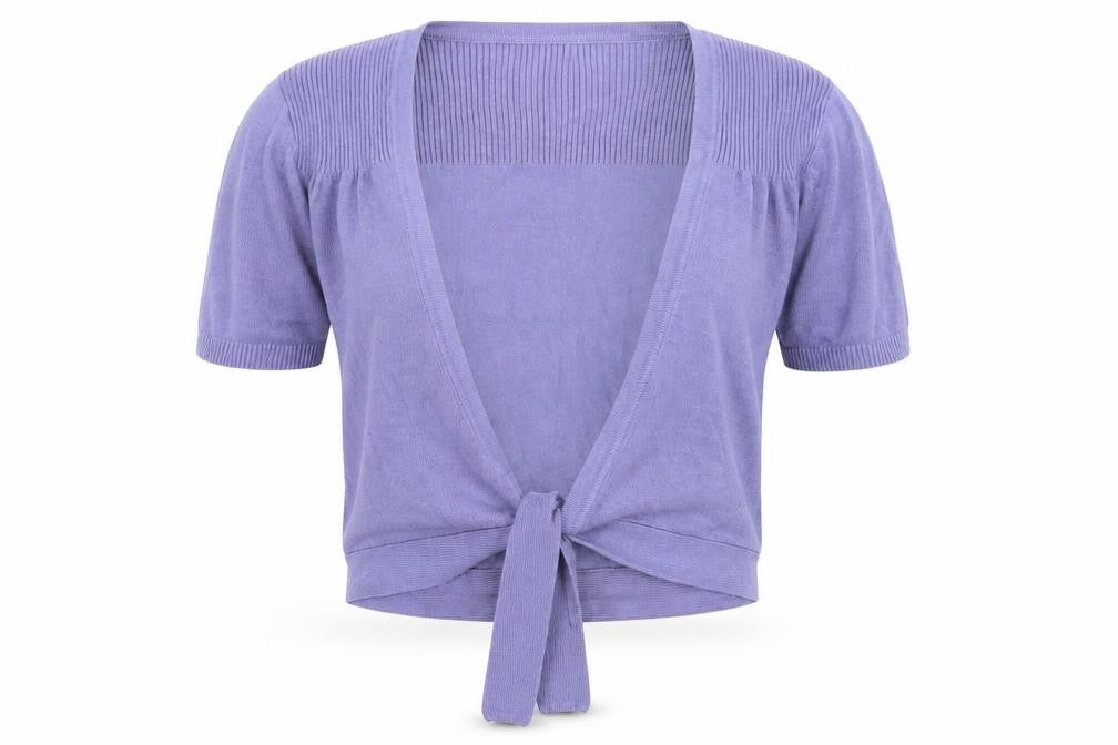 Front view of Marks & Spencer women’s purple jumper, size UK 14
