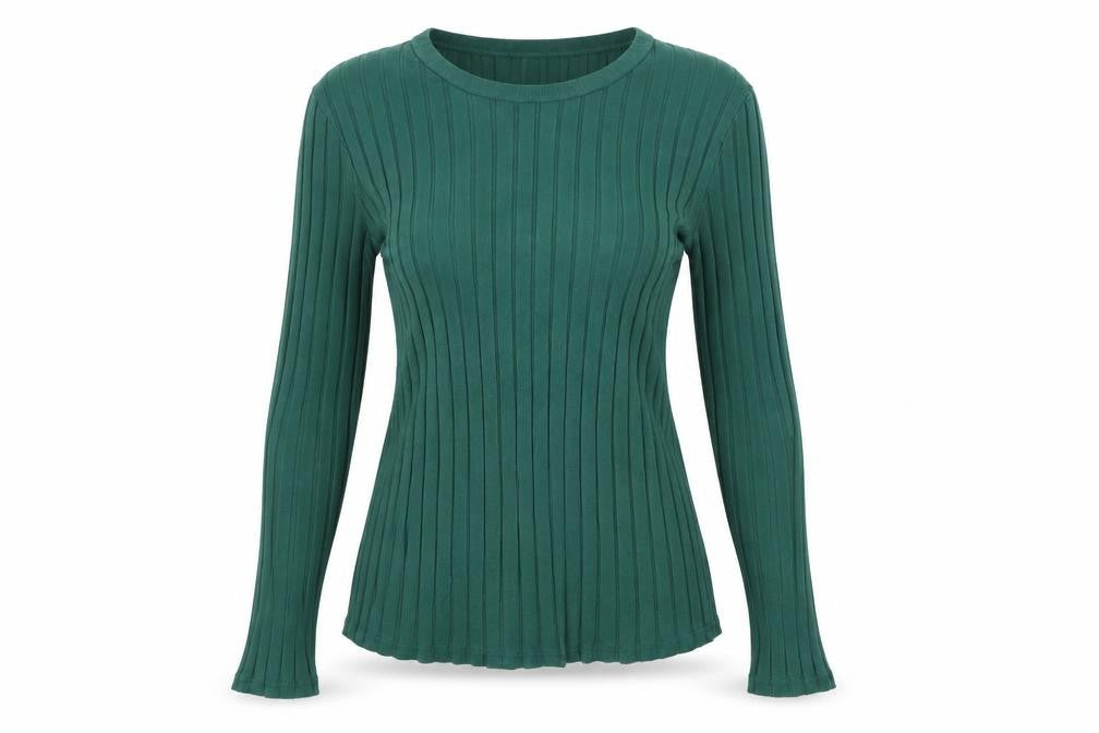 Front view of Preworn women’s green jumper, size S