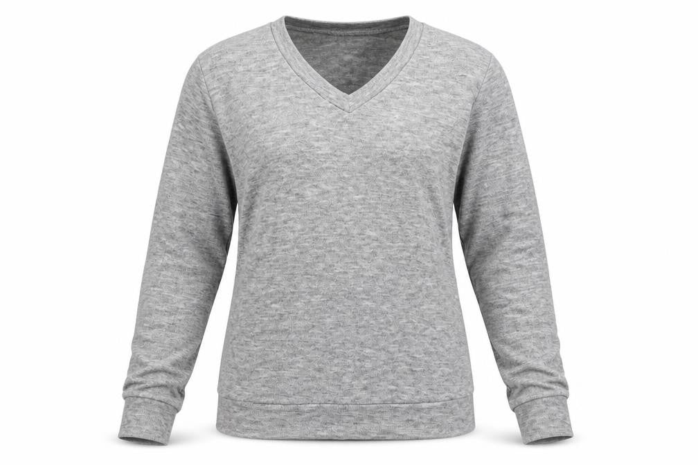 Front view of Preworn women’s grey jumper, size L