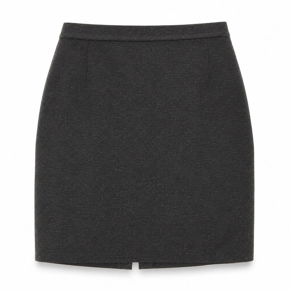 Front view of Preworn women’s green a-line skirt, size UK 12