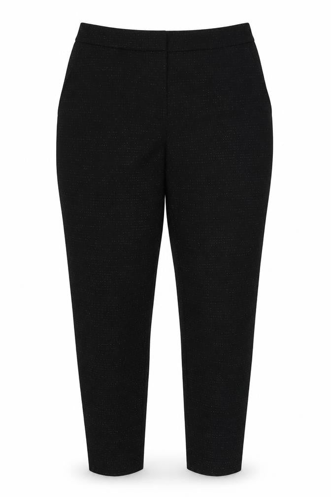Front view of Soon women’s black dress pants trousers, size UK 12, 25-inch leg
