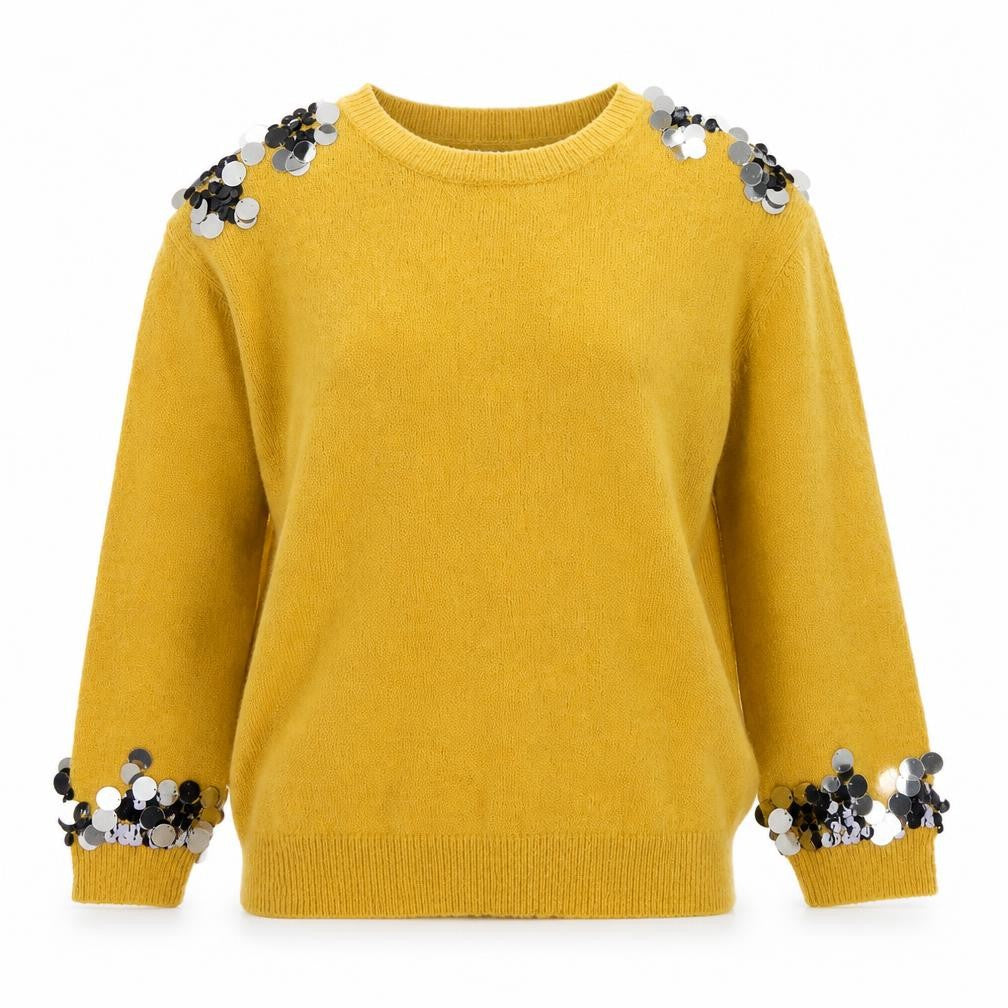 Front view of Blue Vanilla women’s yellow jumper, size S