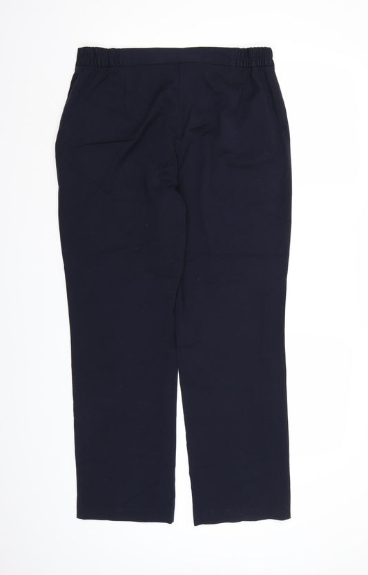 Marks and Spencer Womens Blue  Rayon Dress Pants Trousers Size 12 L28 in