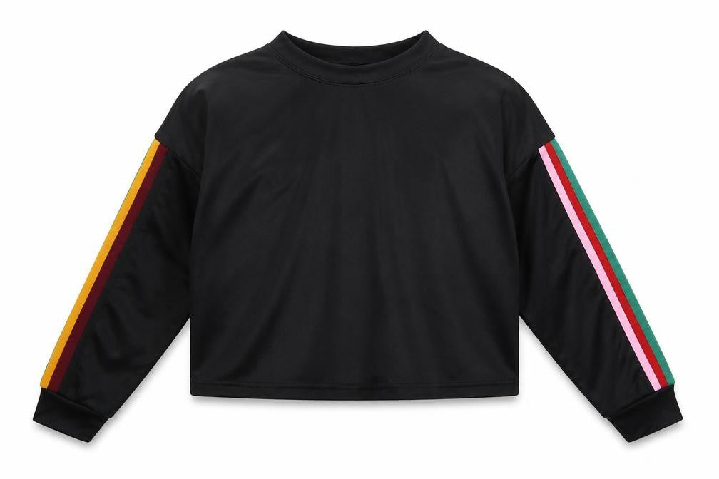 Front view of New Look girls’ black pullover sweatshirt, size 12-13, years