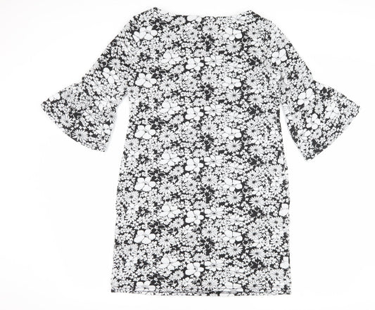 Marina Kaneva Womens Black Floral  Bodycon  Size 12