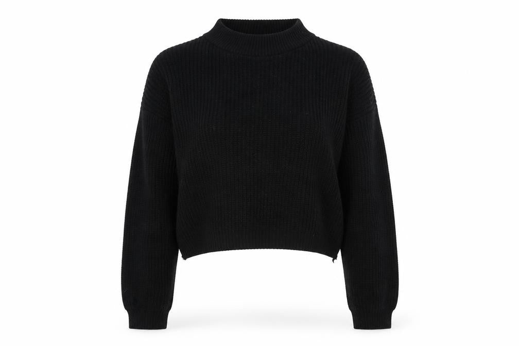 Front view of Boohoo women’s black jumper, size M