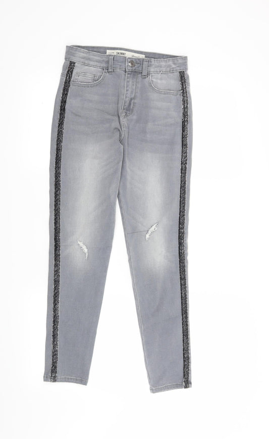 Denim & Co. Girls Grey   Skinny Jeans Size 11-12 Years