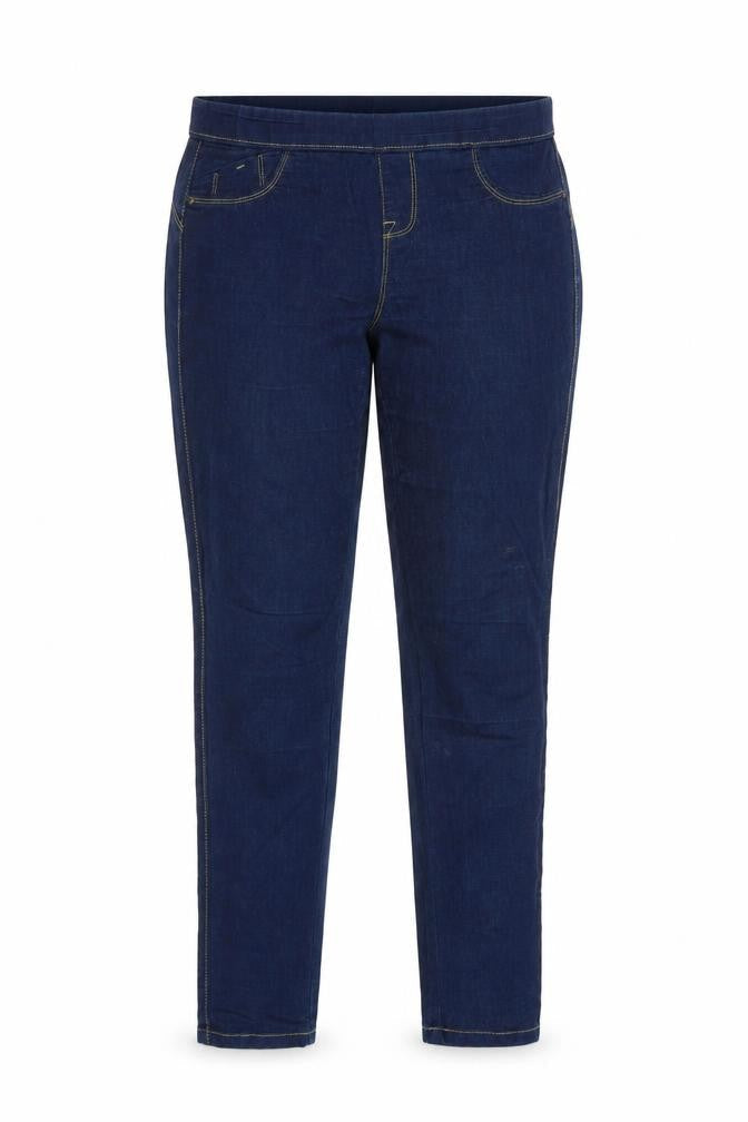 Front view of Denim & Co. women’s blue jegging jeans, size UK 10, 30-inch leg