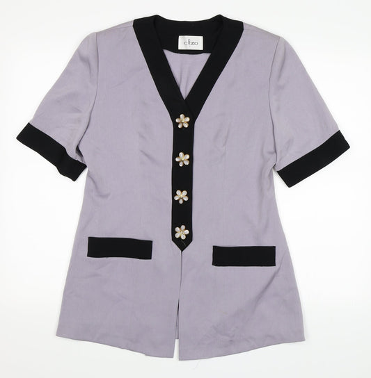 Clizo Womens Purple   Basic Button-Up Size L