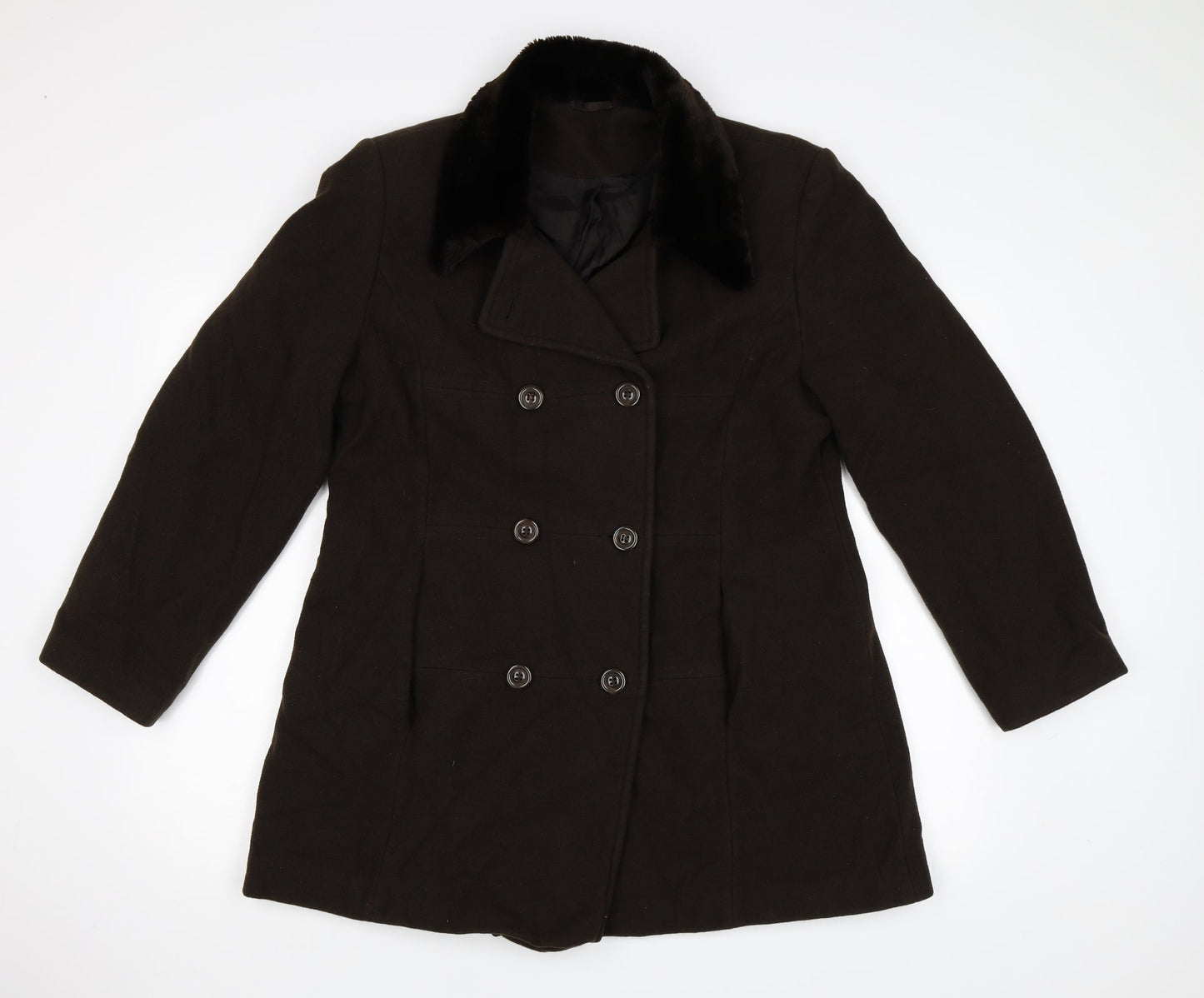 Richards Womens Brown   Pea Coat Coat Size 14