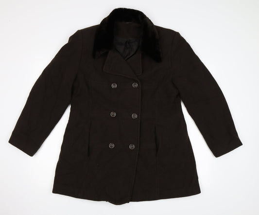 Richards Womens Brown   Pea Coat Coat Size 14