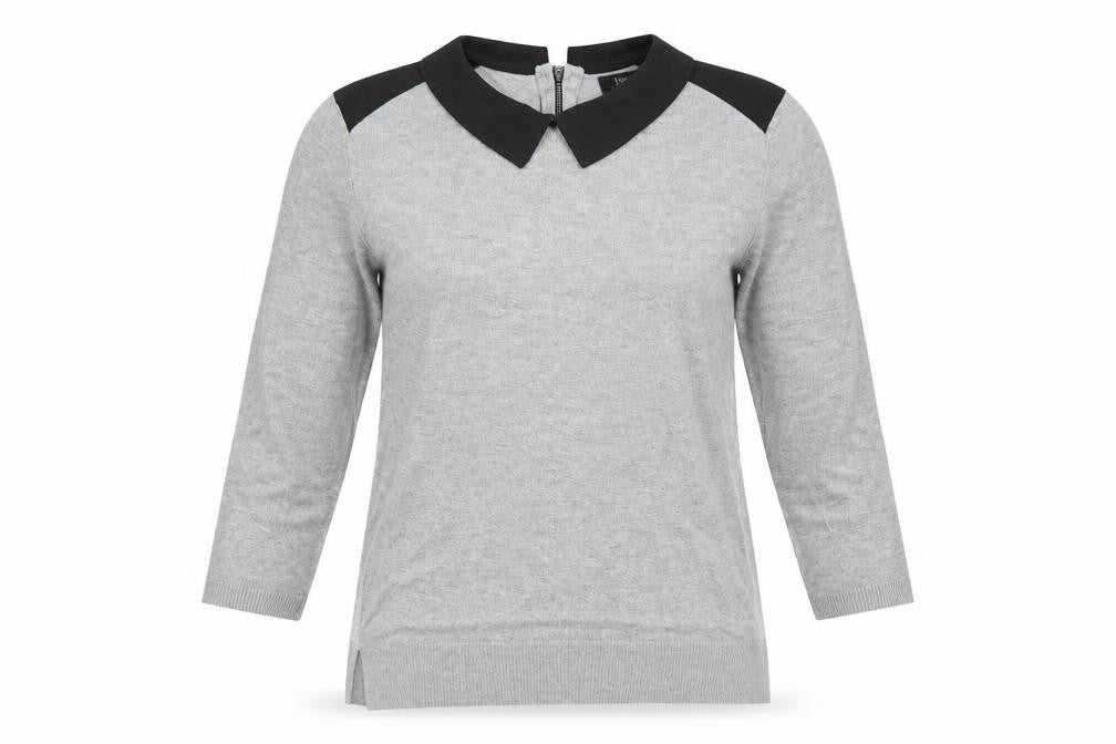 Front view of Matalan women’s grey jumper, size UK 12