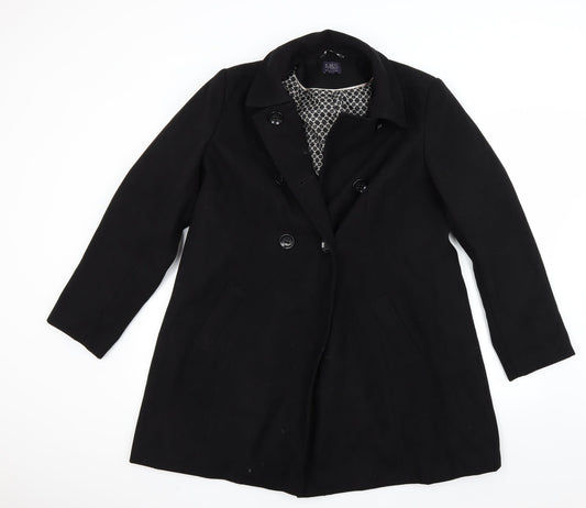 marks  Womens Black   Overcoat Coat Size 10