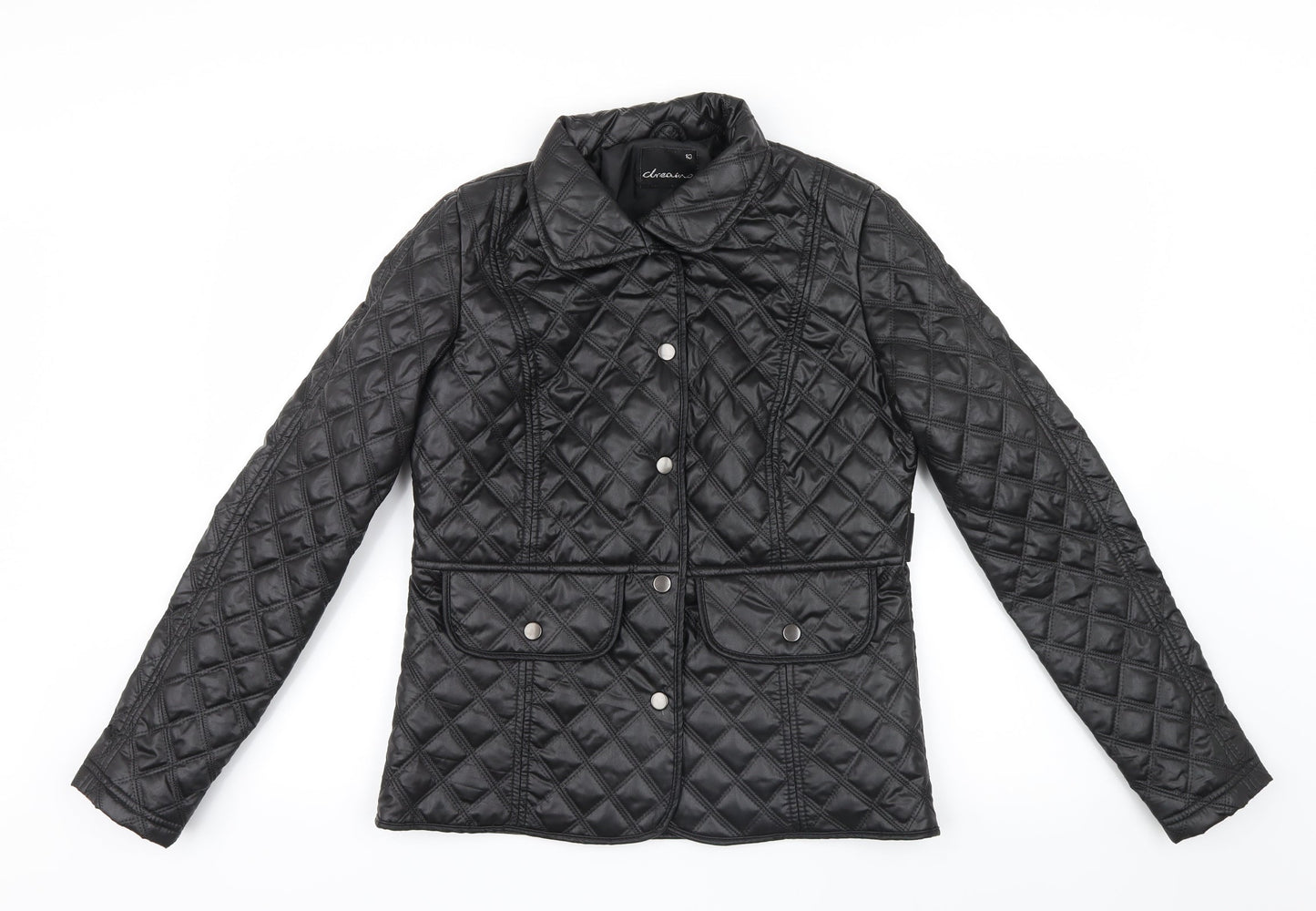 Dreams Womens Black Geometric  Jacket  Size 10