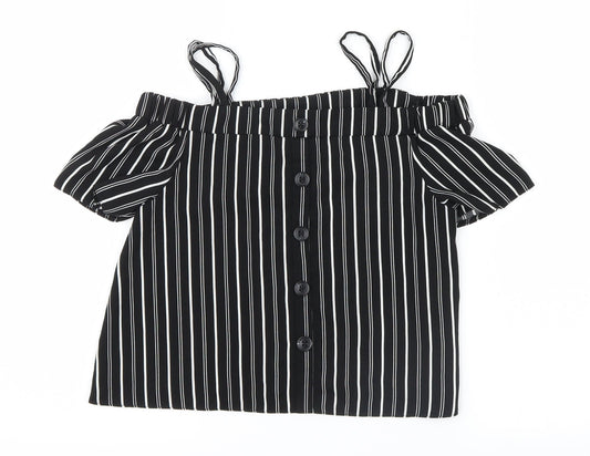 Primark Girls Black Striped  Basic Casual Size 10-11 Years