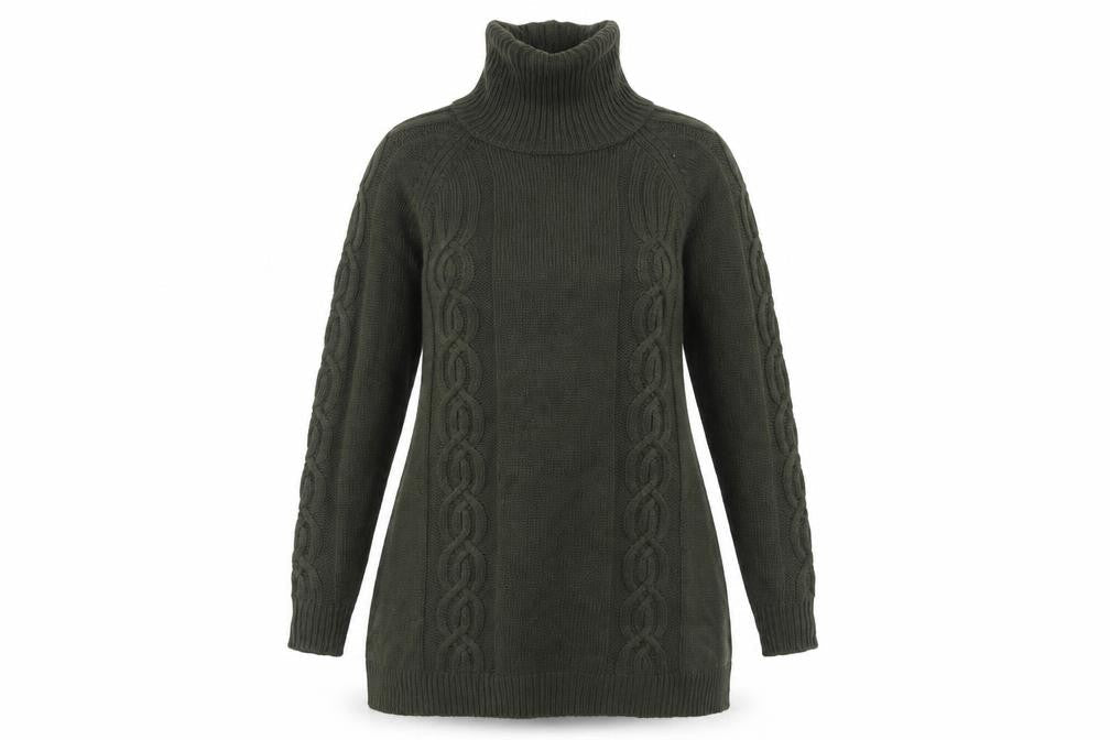 Front view of Select women’s green knit jumper, size UK 10