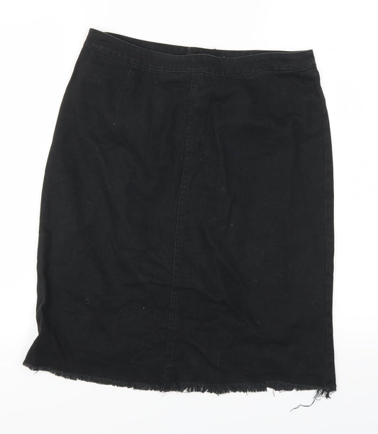 L&L Womens Black  Denim Straight & Pencil Skirt Size 30 in  - Distressed