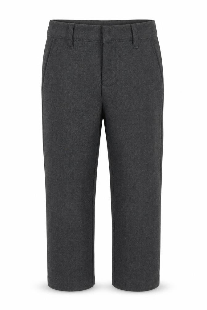 Front view of Marks & Spencer boys’ grey dress pants trousers, size 3-4, years
