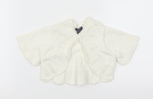 Gap Girls White   Cardigan Jumper Size 6-9 Months