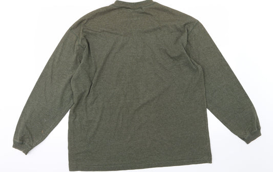 Basic Collections Mens Green  Jersey Pullover Sweatshirt Size S
