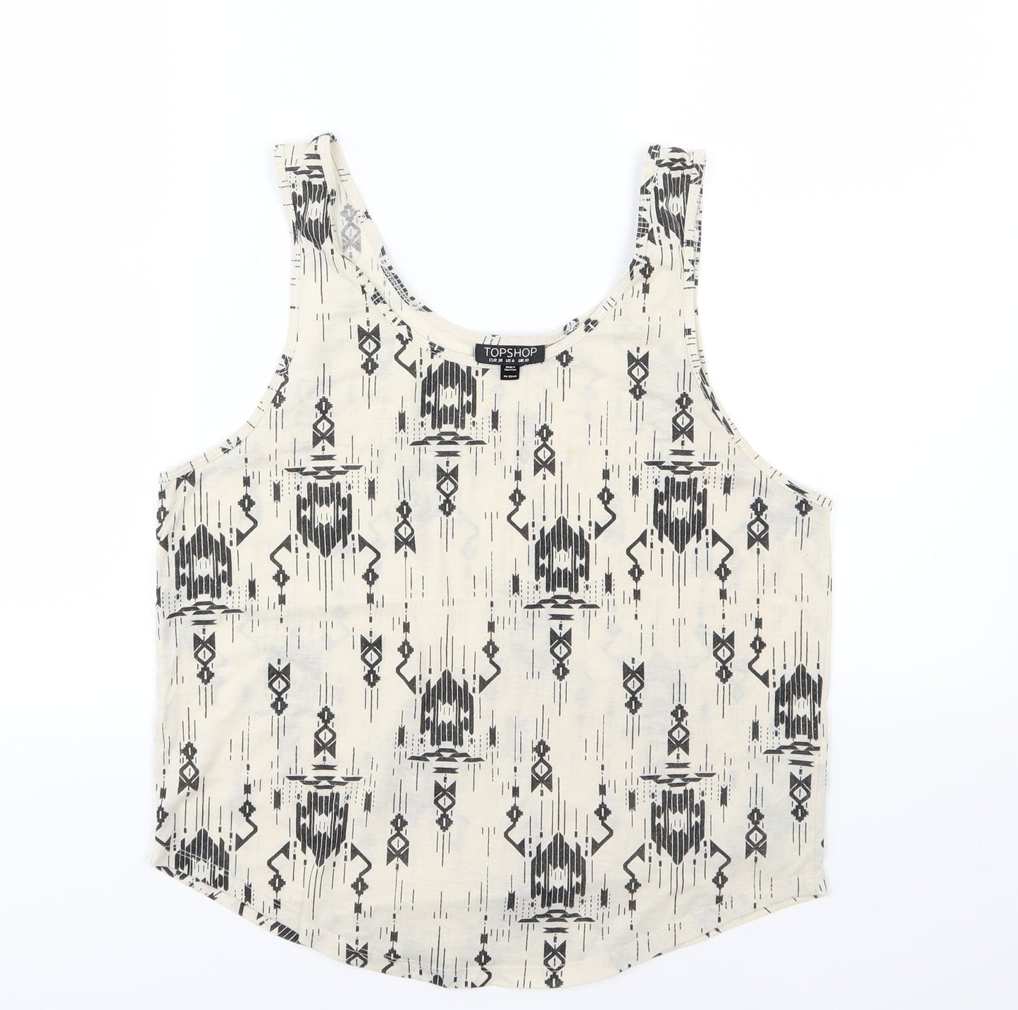 Topshop Womens Beige  Jersey Basic Tank Size 10